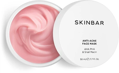 Маска для обличчя антиакне з AHA, PHA-кислотами та муцином равлики - SKINBAR AHA PHA & Snail Mucin Face Mask 50ml (1378953-26262971)
