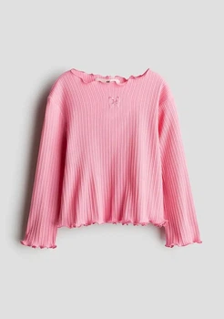 Реглан хлопковый с оверлоком розовый Бант H&M 134-140см (400099563)