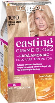 Крем-фарба для волосся без аміаку L'Oreal Paris Casting Creme Gloss 1010 - Світло-світло-русявий попелястий 120 мл (3600524095192)