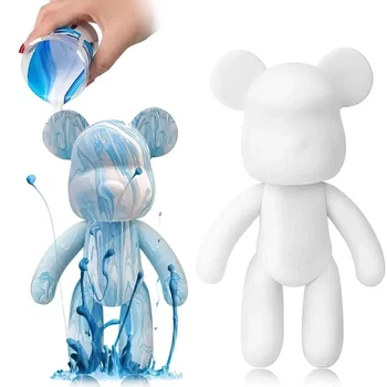 Креативный флюидный мишка сделай сам DIY Creative Fluid Bear 23 см с красками 3 шт. набор раскраска игрушка