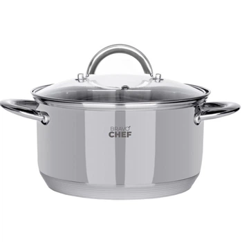 Каструля Bravo Chef сіра з нержавіючої сталі 2.6 л (BC-2001-18)
