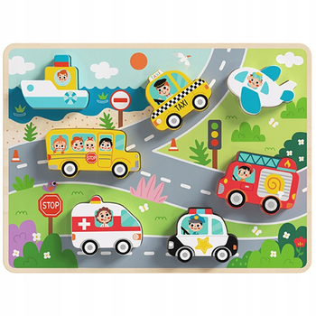 Деревянная головоломка Пазл Tooky Toy Wooden Vehicles 15869267693