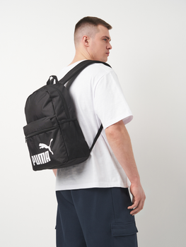 Рюкзак спортивный тканевый 18 л вмещает формат А4 Puma Phase Backpack 09116401 Black (4067984174390) 