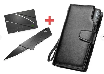 Чоловічий гаманець Baellerry Business Black+ ніж-візитка