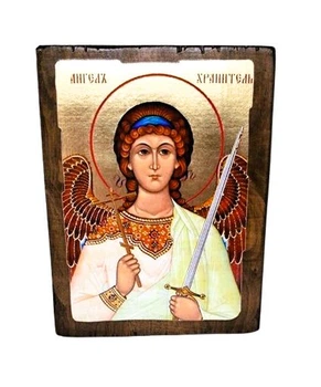 Икона Ангел Хранитель (на дереве в золоте) 170*230 мм