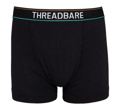 Набір чоловічих анатомічних трусів боксерів Threadbare Black Hipster Boxers 3 шт в наборі, розмір S, чорні.