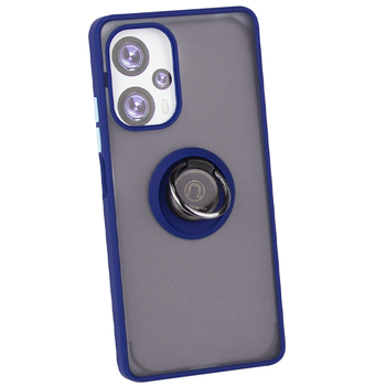 Чехол Fiji Colorframe для Xiaomi Poco F5 матовый бампер с кольцом подставкой Dark Blue