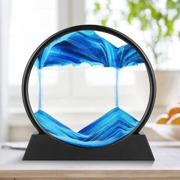 Лампа нічник RGB пісочний годинник Картина USB світильник 3D Sandscap 045m
