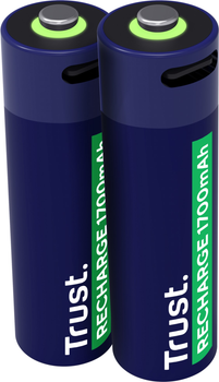 Аккумулятор Trust USB Type-C AA, 1.5V 1700mAh, Li-Ion, 2 шт (TR25584)