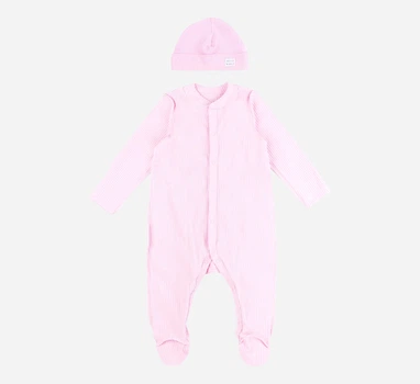 Детский человечек + шапочка для новорожденных девочек Bembi KP297-900 56 см Светло-розовый (05297707430.900)