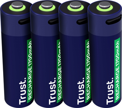 Аккумулятор Trust USB Type-C AA, 1.5V 1700mAh, Li-Ion, 4 шт (TR25631)
