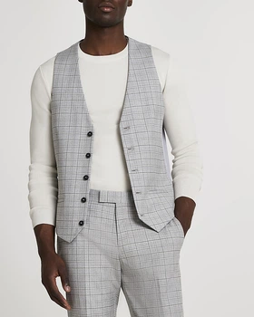Жилетка River Island сірий в клітку KJDLQ310 38