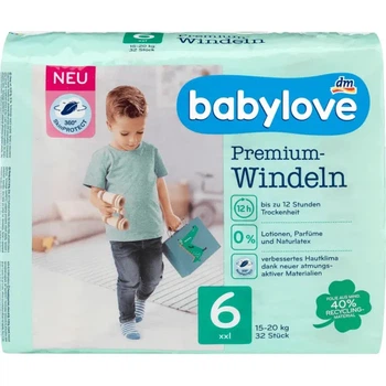 Підгузники преміум якості Babylove windeln größe 6 розмір (8-14кг) Box 2 уп*32 шт