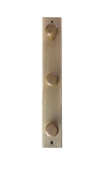 Вішалка дерев'яна на стіну на 3 гачки бук натуральний