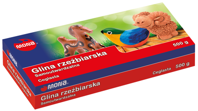 Glina rzeźbiarska Mona glina rzeźbiarska samoutwardzalna Ceglasta 500 g (5907591300241)