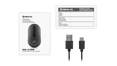 Мышь Wireless REAL-EL RM-470W Dark Gray