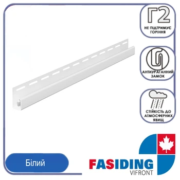 Планка для сайдинга J-trim FaSiding Vifront Белый