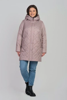 Демисезонная женская куртка большого размера UF-fashion LRS-25 54 бежевый