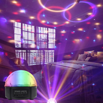 Energolux QR-115 12 цветной, стерео LED RGB, Bluetooth диско-шар, светомузыка с пультом, лазерный диск проектор 360° с подвижным эффектом, активация под ритм музыки