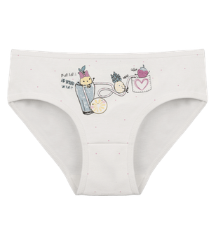 Трусы слипы для девочки с принтом Cocktail - Donella - 4181B6 - 98-104 см - Молочный