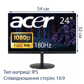 Монитор Acer XV240YM3BMIIPRX безрамочный IPS 1920x1080 Full HD 23.8" / 4W