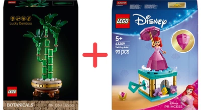 Набор конструкторов LEGO Botanicals Бамбук счастья 325 деталей + Disney Кружение Ариэль 93 детали (10344_43259)