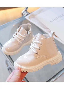 Детские лаковые ботинки Ding 30р 18см молочные C026