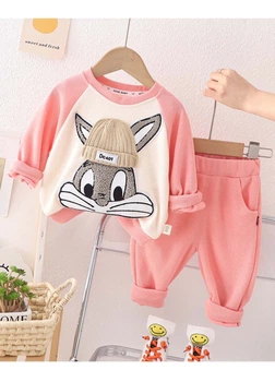 Детский костюм (кофта, штаны) Texier 80см розовый KO554