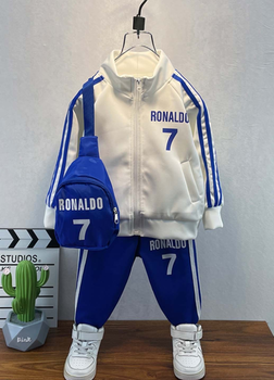 Детский спортивный костюм (кофта, штаны, сумка) Ronaldo (Роналдо) BEITIAN 104-110см синий KO551