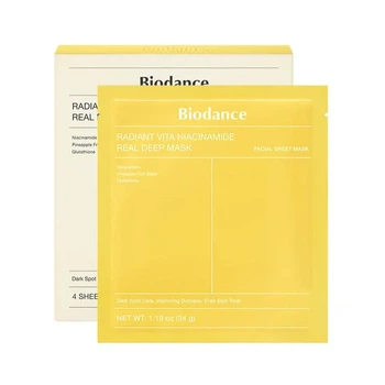 Гидрогелевая маска с витамином С и ниацинамидом Biodance Radiant Vita Niacinamide Real Deep Mask 34g 1шт