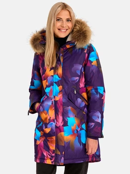 Парка зимняя с мехом женская Huppa Vivian 1 12498120-44673 S Темно-лиловая (4741632226289)