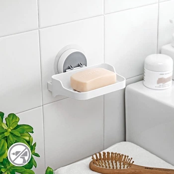 Мильниця клейка настінна MBM HOME BP-4 WHITE пластикова біла