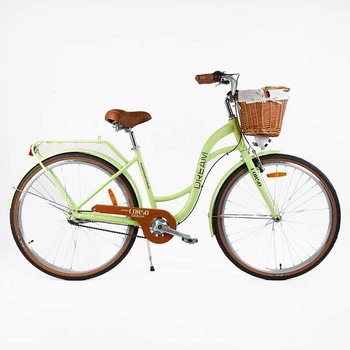 Велосипед міський Corso DM-28064 «Dream» (колеса: Ø28", рама: 18"/алюмінієва, 3 швидкісті, гальма: заднє/переднє, багажник, кошик на кермі)