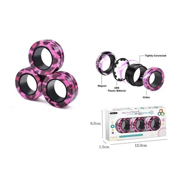 Гра-спінер 3 магнітних кільця розовий XIN YU TOYS (2021-183D)