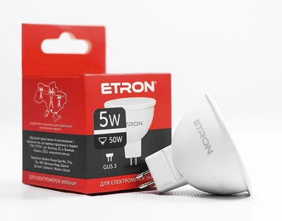 Світлодіодна LED лампа ETRON 5W MR16 4200K 220V GU5.3 денне світло 1-ELP-062