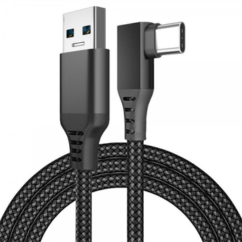 Кабель Type-C-Type-C Gtwin 90° Degrees Oculus Quest Gen2 Link VR USB 3.1 Gen1 5Gbps 3A 5m Black Store