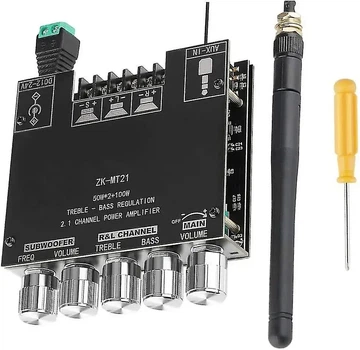 Цифровой аудио усилитель Bautech ZK-MT21 BT5.0 2x50 Вт + 100 Вт 2.1-канальный AUX
