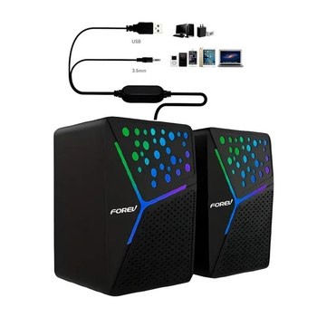 Акустична система 2.0 Jedel S-554 2x3W USB Black