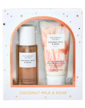 Подарунковий набір Victorias Secret Coconut Milk&Rose лосьйон та спрей для тіла 2*75 мл