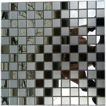 Мозаика зеркальная DecorStoneHub Zs-2x2-GS графитовая с сатином 274х274 мм шахматная текстура в офис (004165)