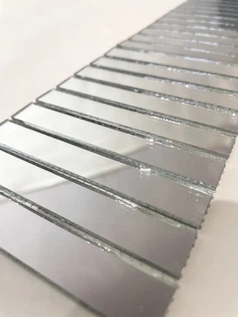 Мозаика зеркальная DecorStoneHub Zs-полоса-Z серебристая 1000х88 мм прямоугольный стик на обрамление (004192)