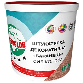 Штукатурка силиконовая Anserglob "барашек" белый, фракция 2.0 мм, 25 кг