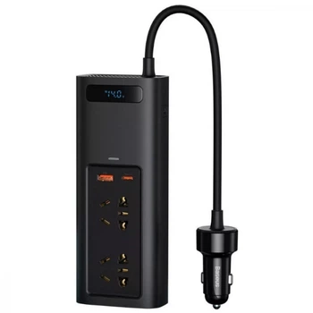 Инвертор автомобильный Baseus In-car Inverter 150W (220V CN/EU) Black
