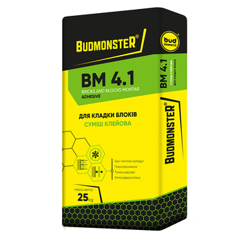 Кладочна суміш для блоків BudmonsteR BM 4.1, 25 кг