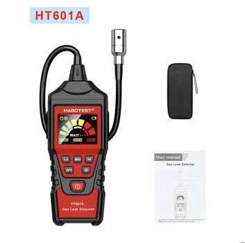 Детектор утечки газа HABOTEST HT601A газовый анализатор со звуковым и экранным сигналом, черно-красный (78348291)