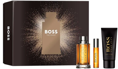 Zestaw upominkowy dla mężczyzn Hugo Boss The Scent Woda toaletowa 100 ml + Żel pod prysznic 100 ml + Woda toaletowa 10 ml (3616304197987)