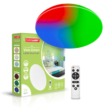 Светильник потолочный с пультом управления ПУ Eurolamp LED Smart light Van Gogh 24W 3000-6500K RGB
