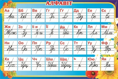 Стенд «Алфавіт з прописними літерами» 600мм×400мм (Арт1106)