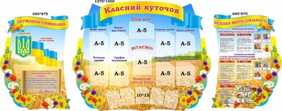 Набір стендів «Класний куточок» для школи ліцею гімназії (Арт1511)