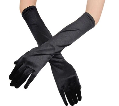 Рукавички атласні чорні (ATL-37-black)
